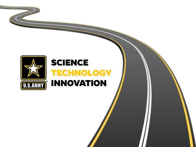 Graphic of road and science technology and innovation