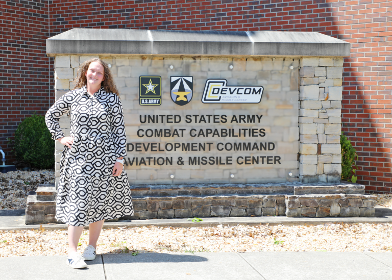 Erin Hanners, a cyber operations analyst at the U.S. Army Combat Capabilities Development Command Aviation & Missile Center, participated in the Army Educational Outreach Program, which led to a full-time position as a government civilian.